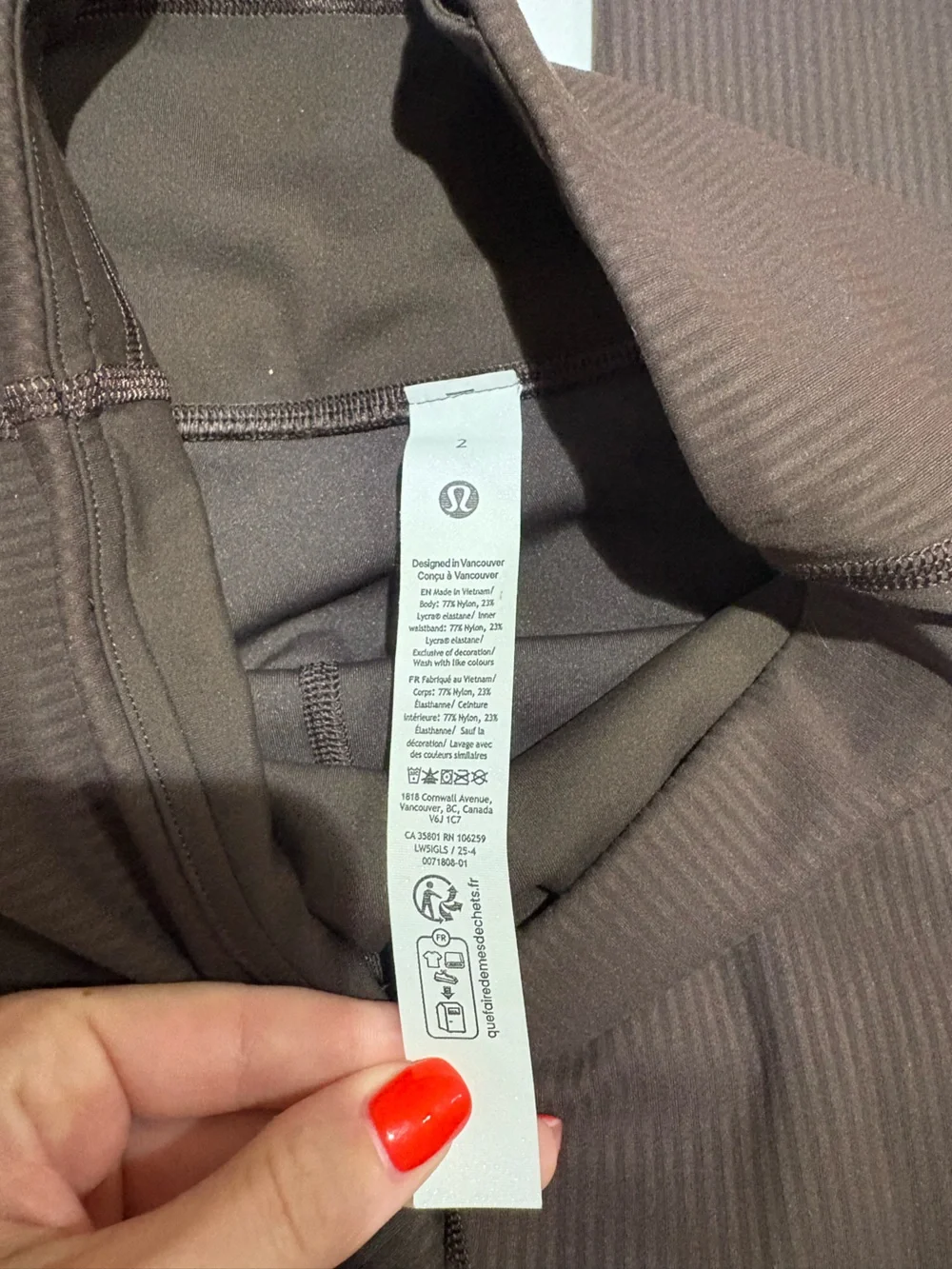 lululemon athletica Wunder train Ribbed High-Rise Brown Leggings